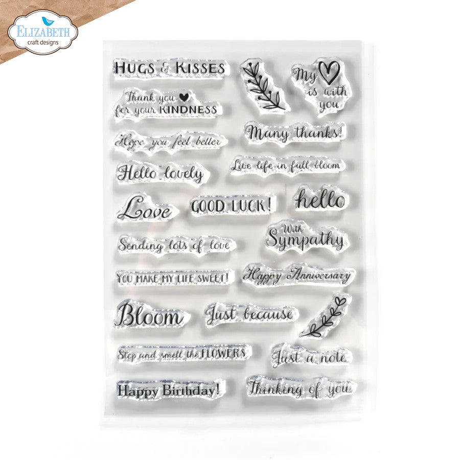 Elizabeth Craft Designs With Love Sentiments stempelset